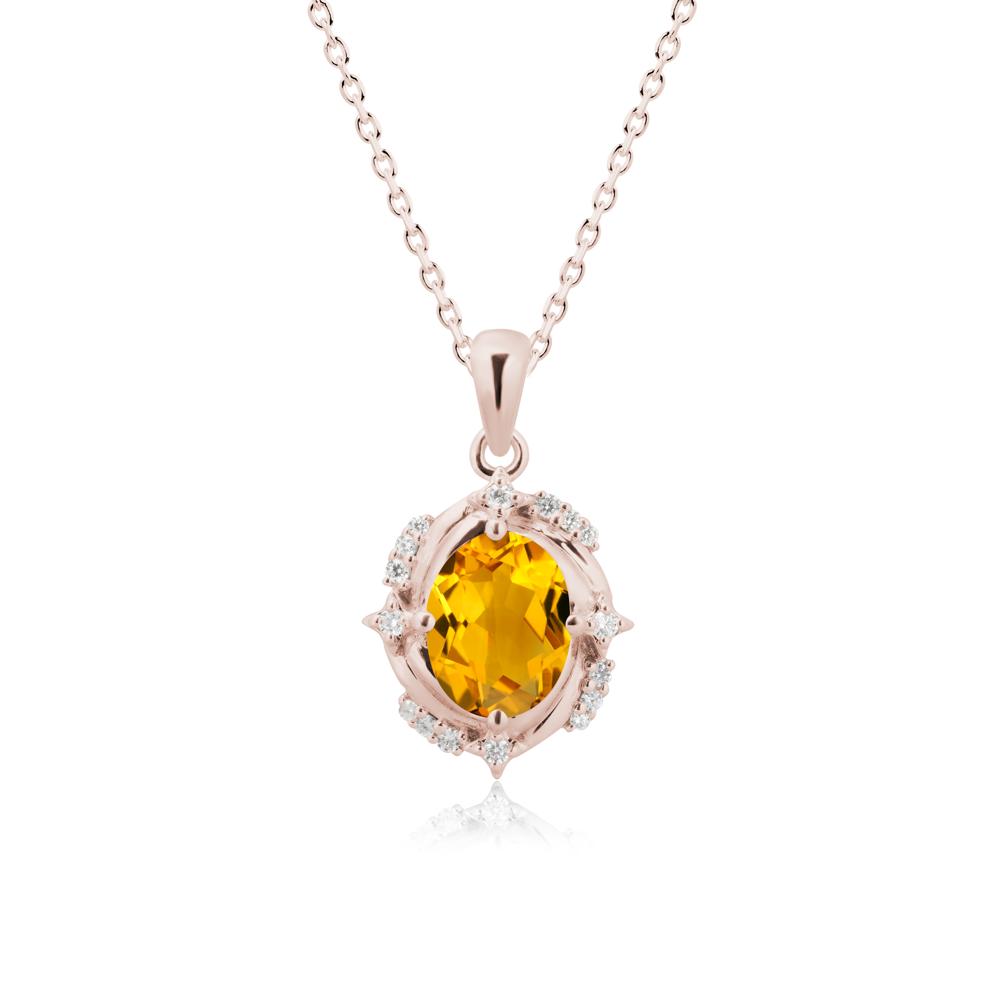 Citrine Shooting Star Necklace - LUO Jewelry #metal_14k rose gold