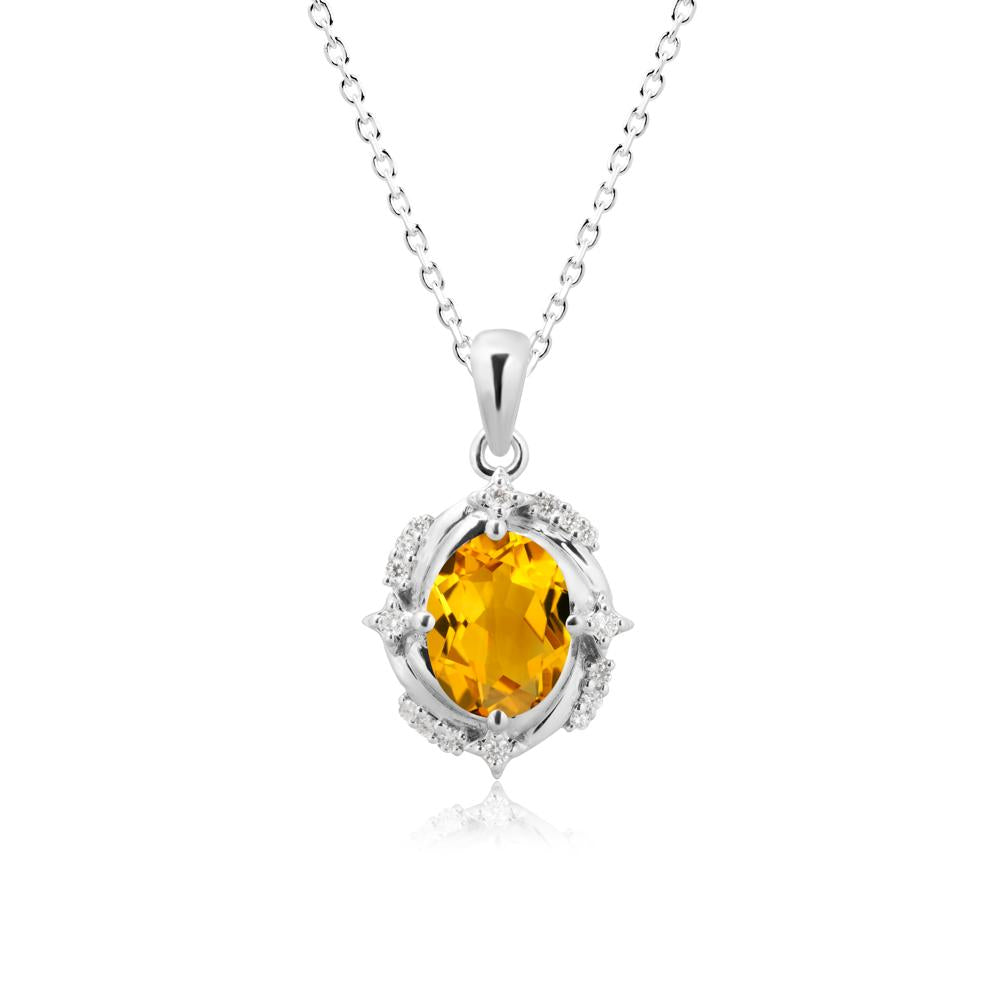 Citrine Shooting Star Necklace - LUO Jewelry #metal_14k white gold