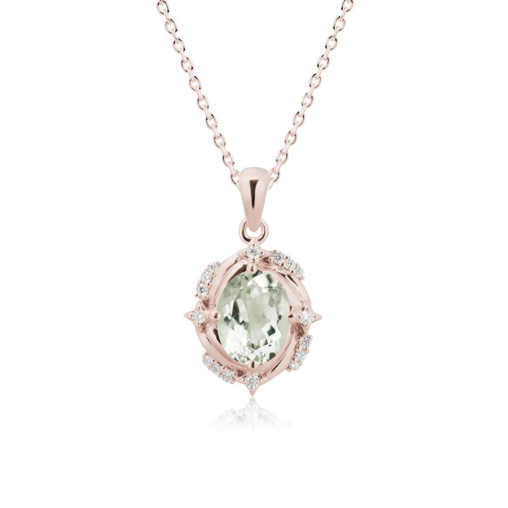 Green Amethyst Shooting Star Necklace - LUO Jewelry #metal_14k rose gold