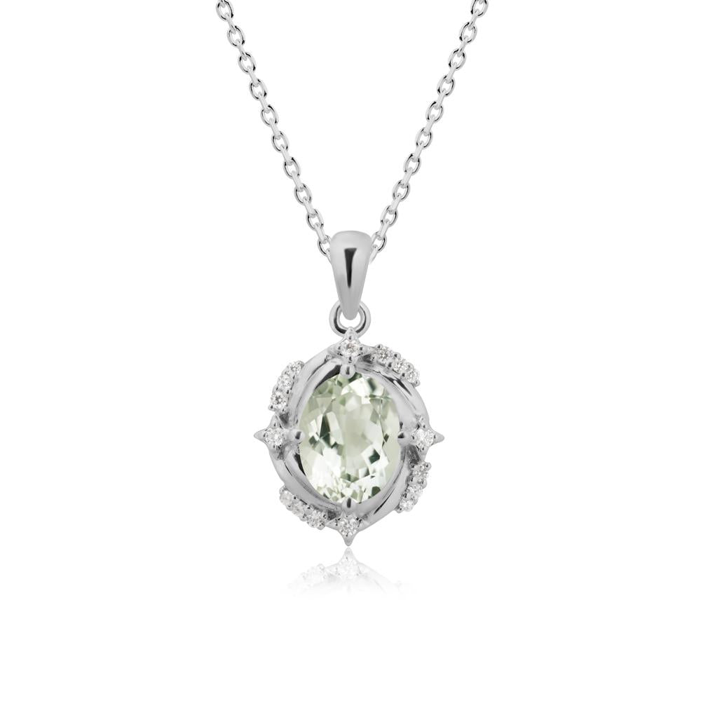 Green Amethyst Shooting Star Necklace - LUO Jewelry #metal_platinum