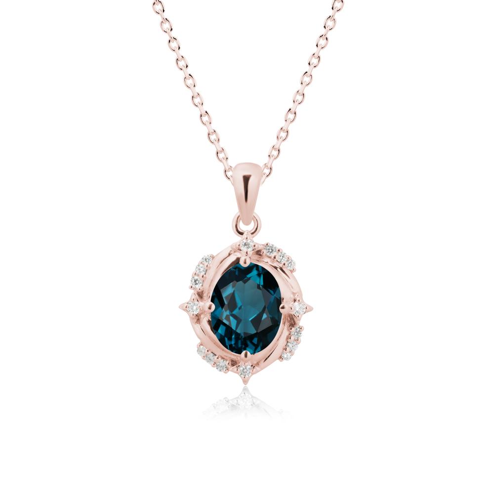 London Blue Topaz Shooting Star Necklace - LUO Jewelry #metal_18k rose gold