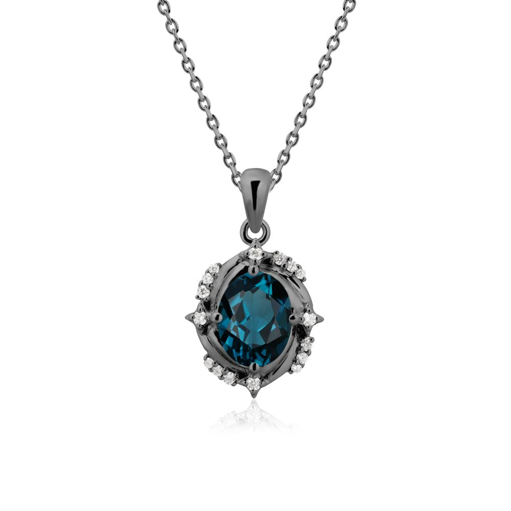 London Blue Topaz Shooting Star Necklace - LUO Jewelry #metal_black finish sterling silver