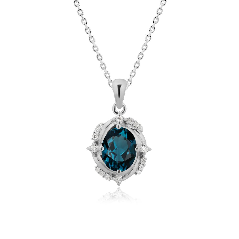 London Blue Topaz Shooting Star Necklace - LUO Jewelry #metal_platinum