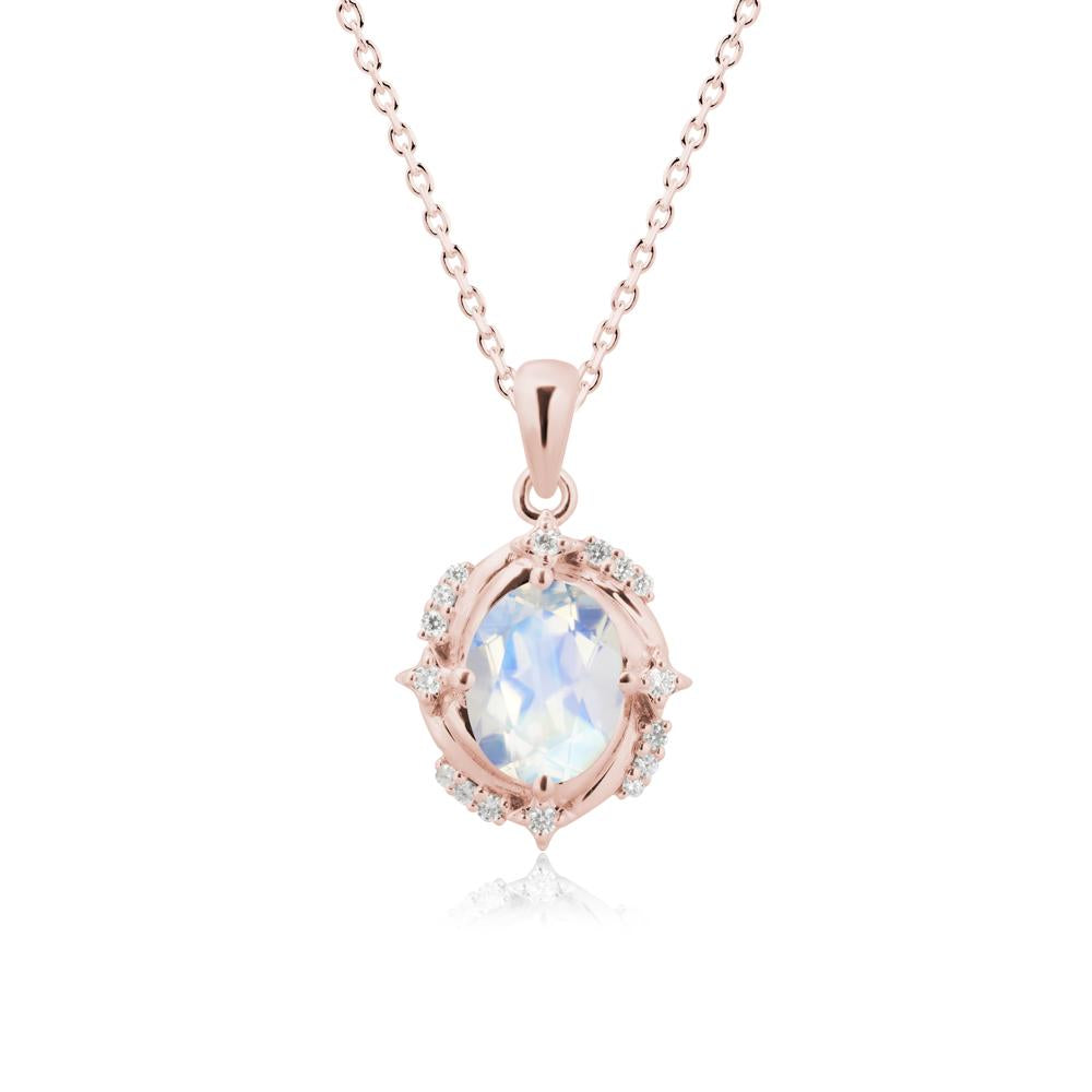 Celestial Style Oval Moonstone Necklace - LUO Jewelry #metal_18k rose gold