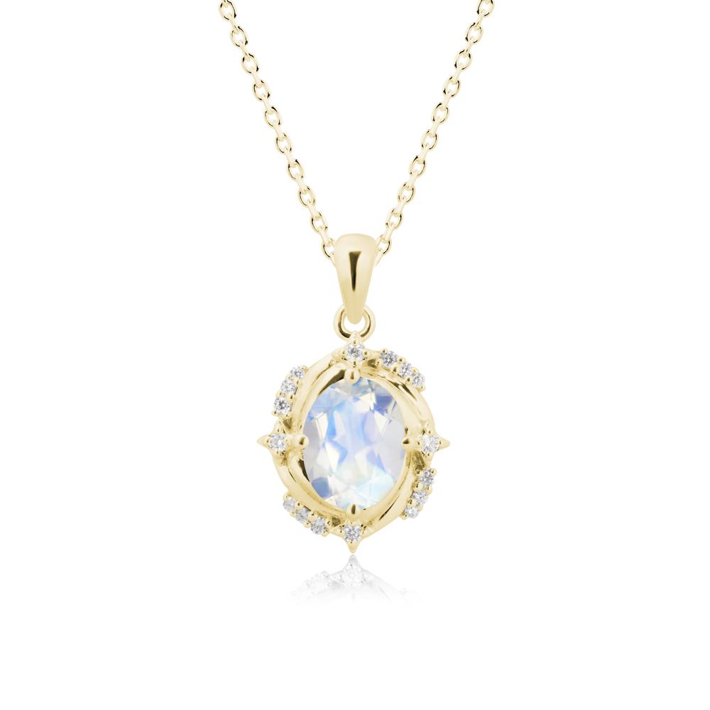 Celestial Style Oval Moonstone Necklace - LUO Jewelry #metal_18k yellow gold