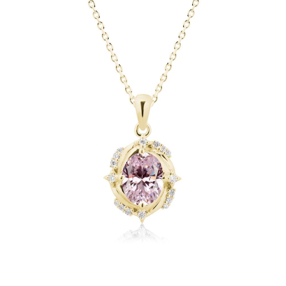 Celestial Style Oval Pink Cubic Zirconia Necklace - LUO Jewelry #metal_18k yellow gold