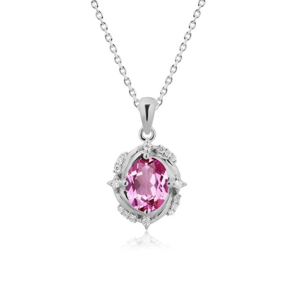 Celestial Style Oval Pink Sapphire Necklace - LUO Jewelry #metal_platinum