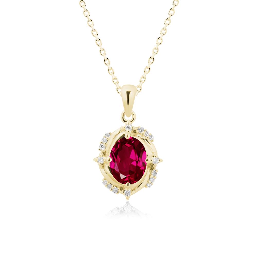Ruby Shooting Star Necklace - LUO Jewelry #metal_18k yellow gold