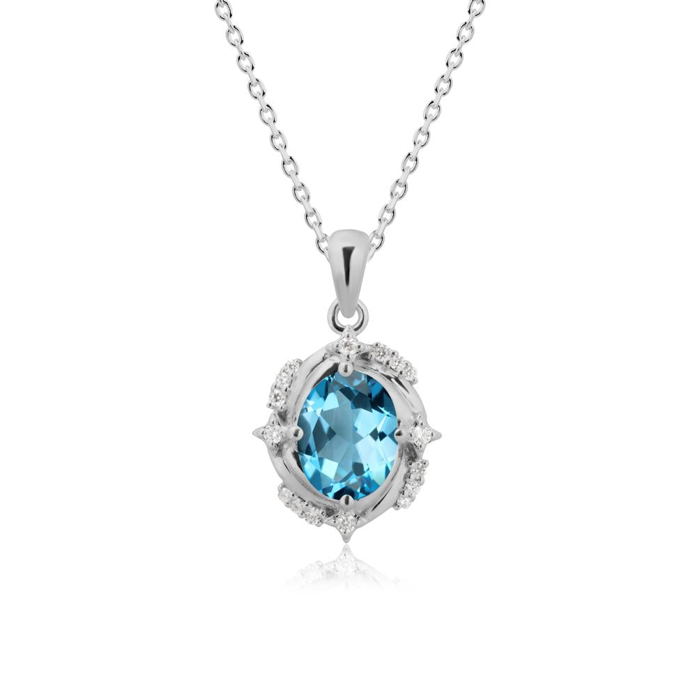 Swiss Blue Topaz Shooting Star Necklace - LUO Jewelry #metal_platinum