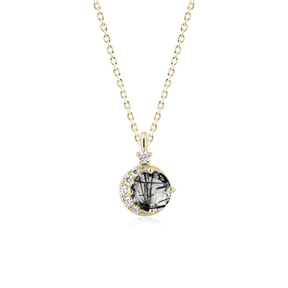 Celestial Black Rutilated Quartz Necklace - LUO Jewelry #metal_14k yellow gold