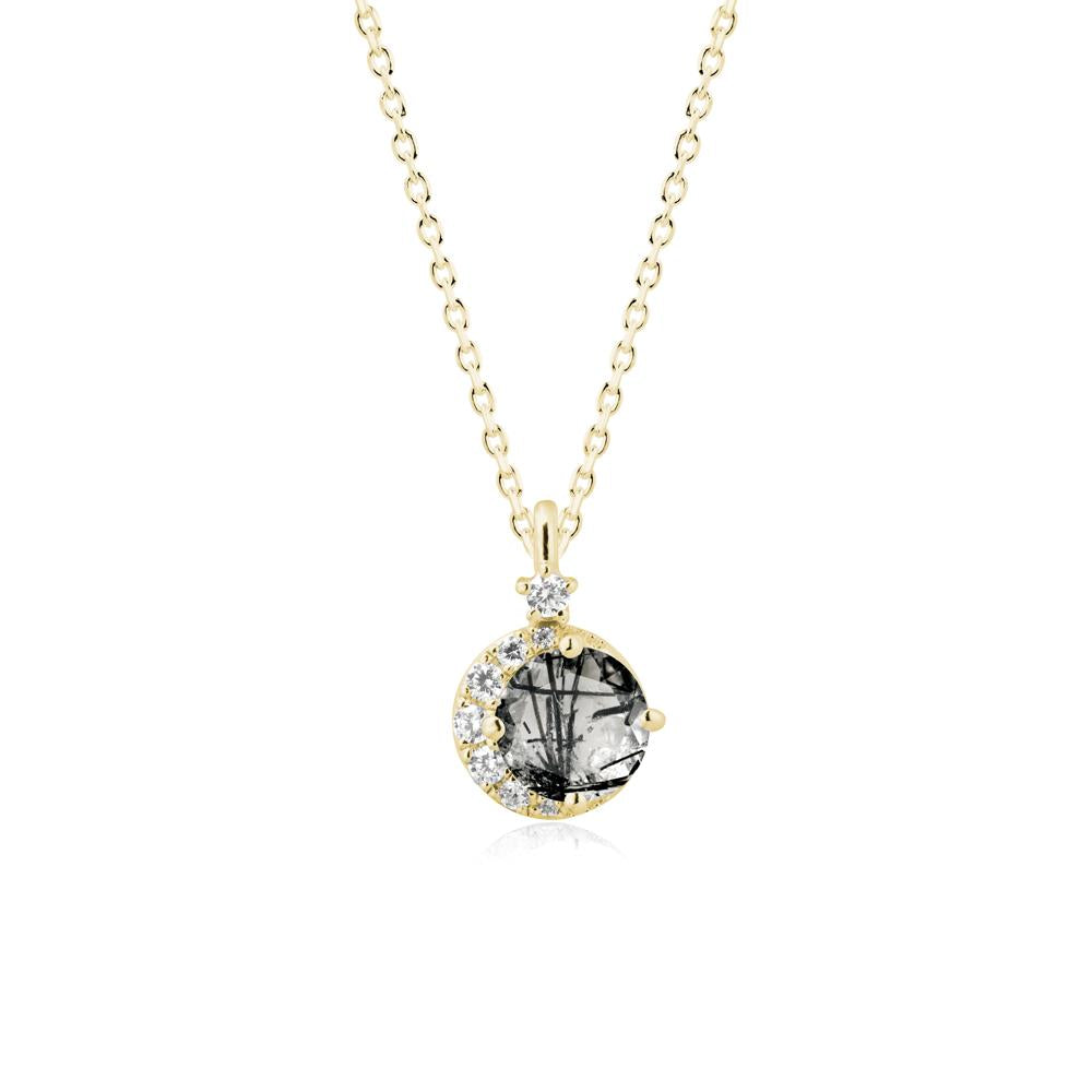 Celestial Black Rutilated Quartz Necklace - LUO Jewelry #metal_18k yellow gold
