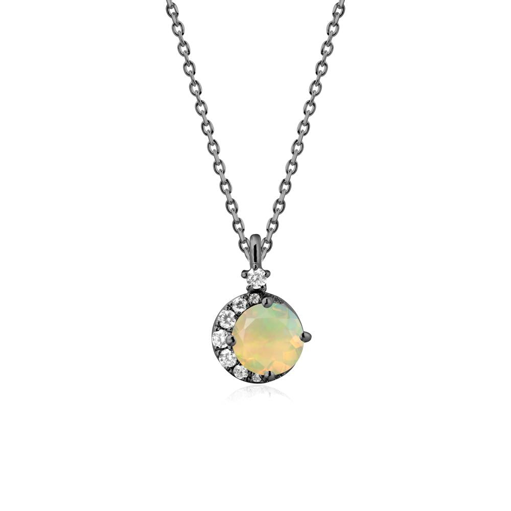 Celestial Opal Necklace - LUO Jewelry #metal_black finish sterling silver