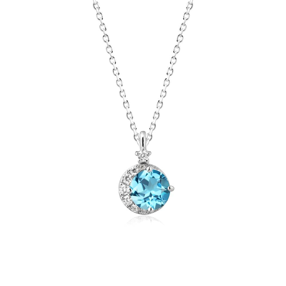 Celestial Swiss Blue Topaz Necklace - LUO Jewelry #metal_18k white gold