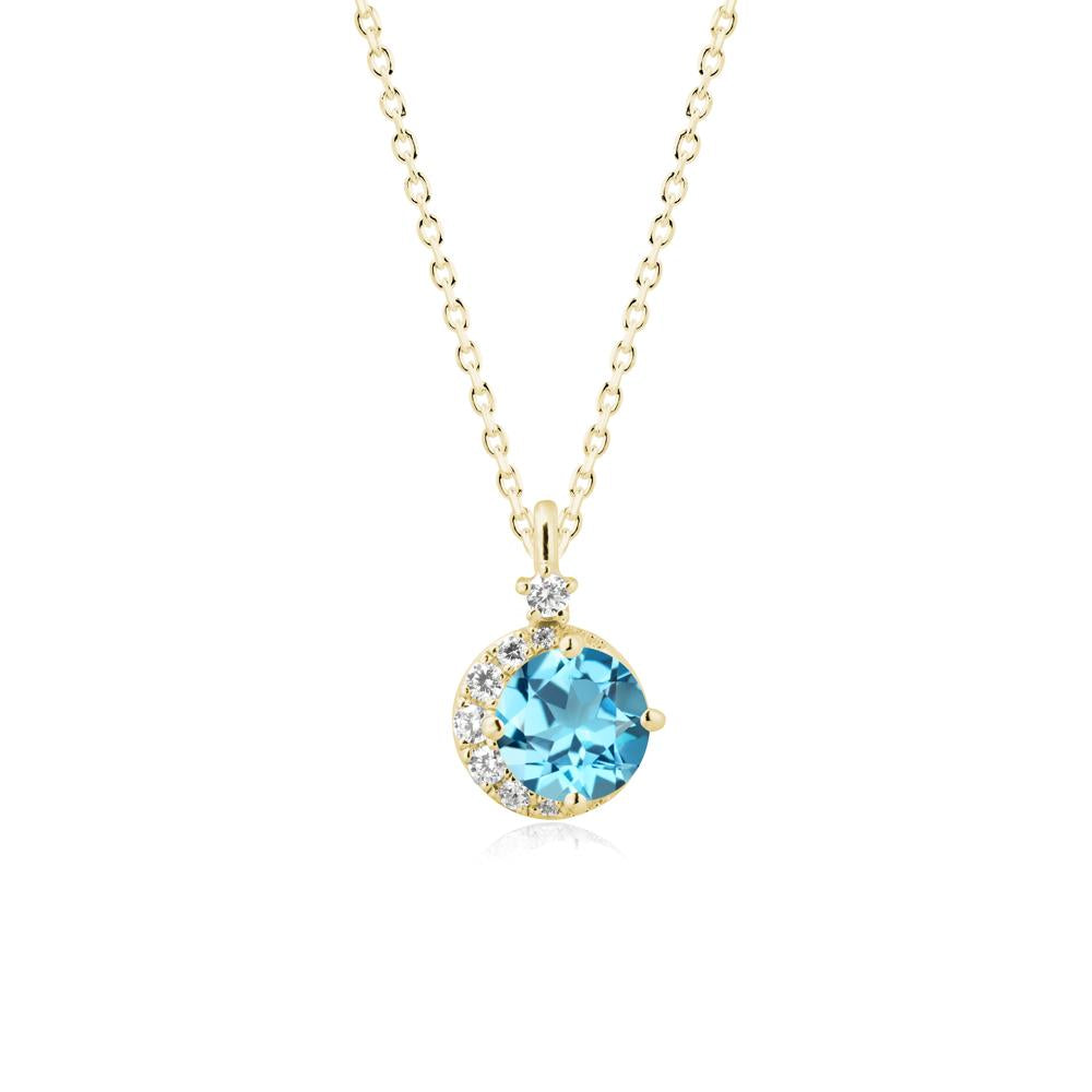 Celestial Swiss Blue Topaz Necklace - LUO Jewelry #metal_18k yellow gold