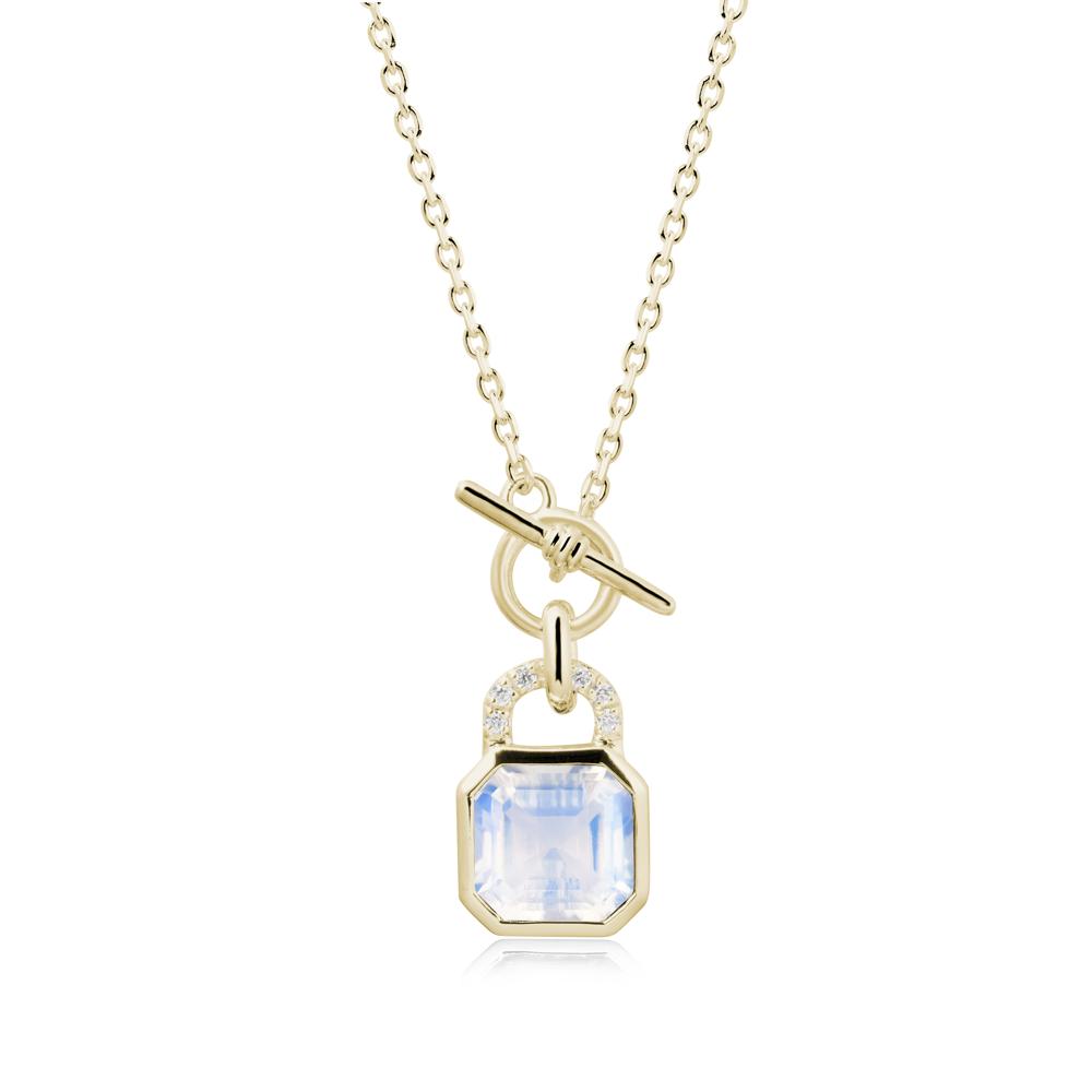 Bezel Moonstone Toggle Necklace - LUO Jewelry #metal_14k yellow gold