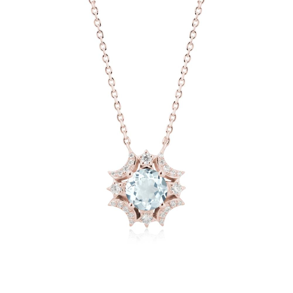 Celestial Star Aquamarine Necklace - LUO Jewelry #metal_14k rose gold