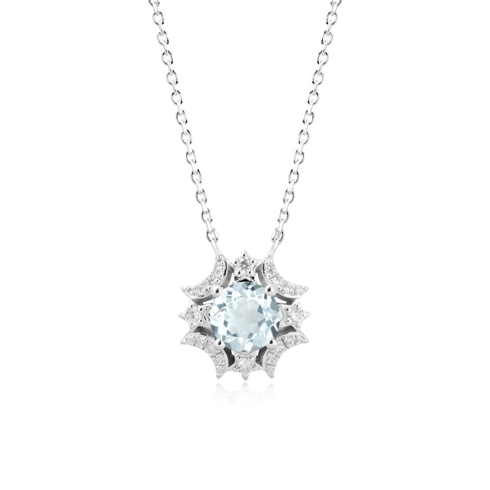 Celestial Star Aquamarine Necklace - LUO Jewelry #metal_14k white gold
