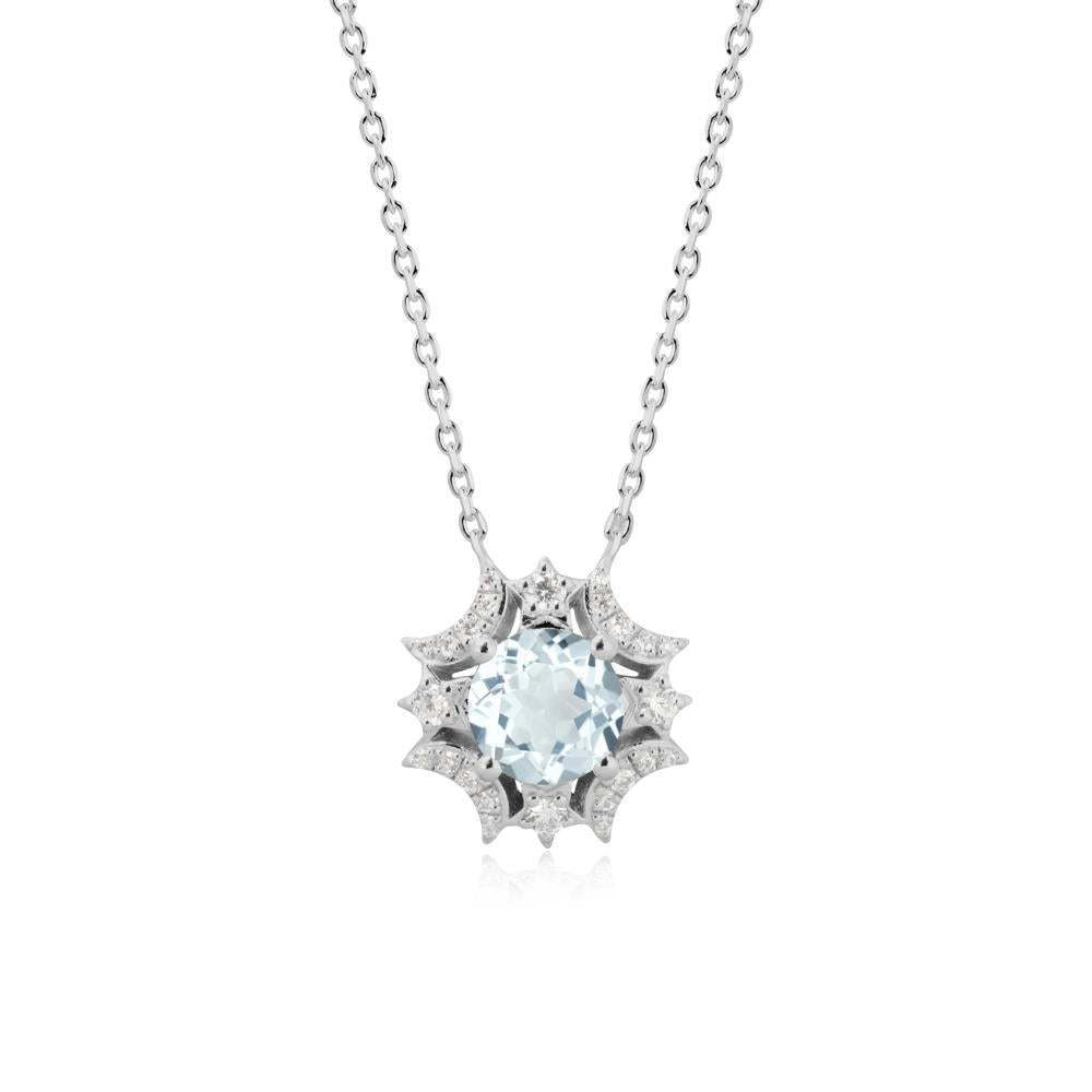 Celestial Star Aquamarine Necklace - LUO Jewelry #metal_platinum