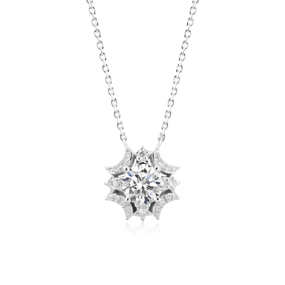 Celestial Star Cubic Zirconia Necklace - LUO Jewelry #metal_14k white gold