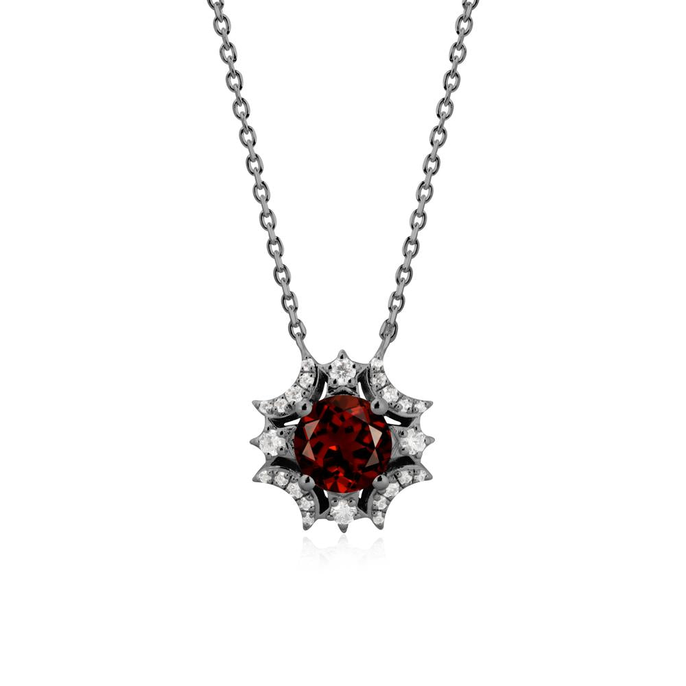 Celestial Star Garnet Necklace - LUO Jewelry #metal_black finish sterling silver