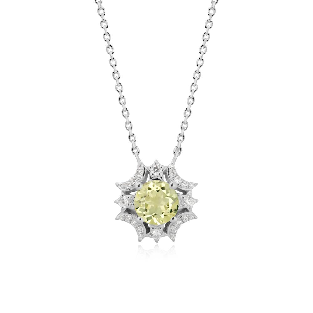 Celestial Star Lemon Quartz Necklace - LUO Jewelry #metal_platinum
