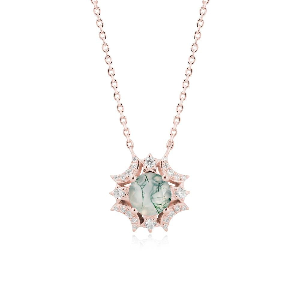 Celestial Star Moss Agate Necklace - LUO Jewelry #metal_18k rose gold