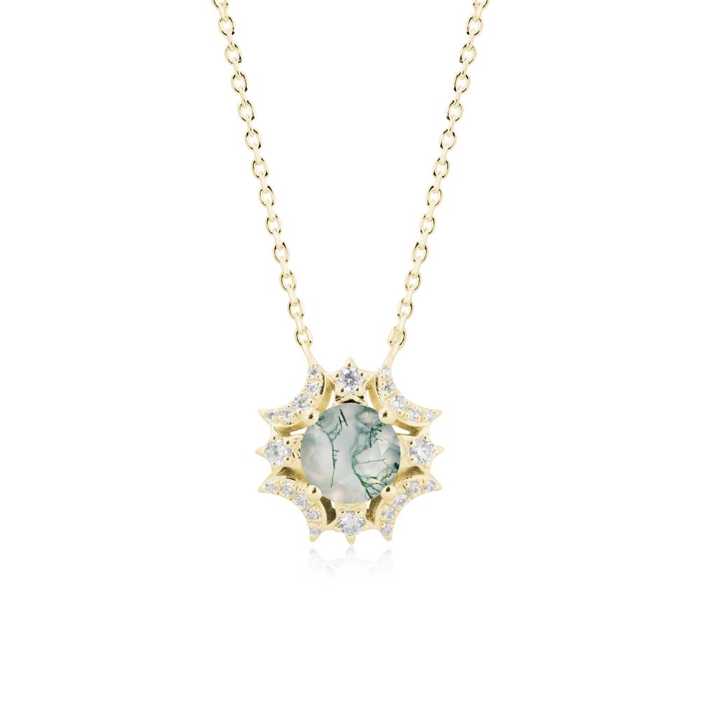 Celestial Star Moss Agate Necklace - LUO Jewelry #metal_18k yellow gold