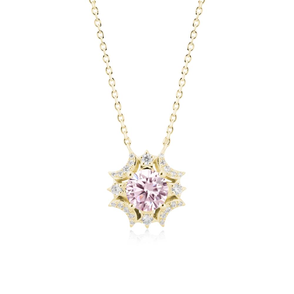 Celestial Star Pink Cubic Zirconia Necklace - LUO Jewelry #metal_18k yellow gold