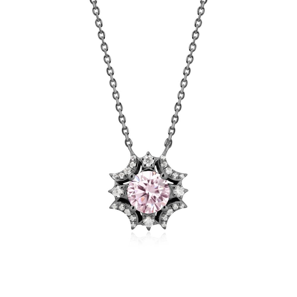 Celestial Star Pink Cubic Zirconia Necklace - LUO Jewelry #metal_black finish sterling silver