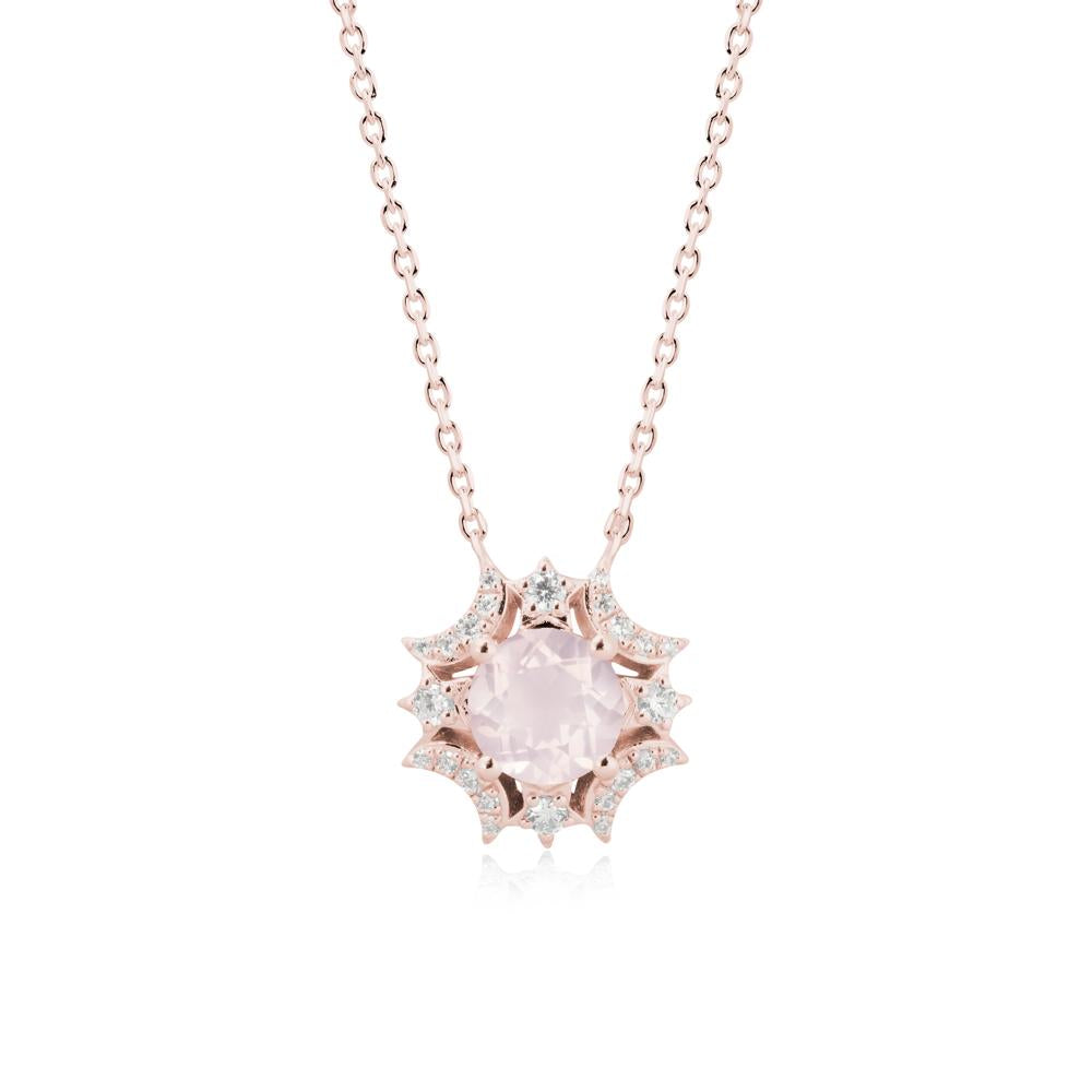 Celestial Star Rose Quartz Necklace - LUO Jewelry #metal_18k rose gold