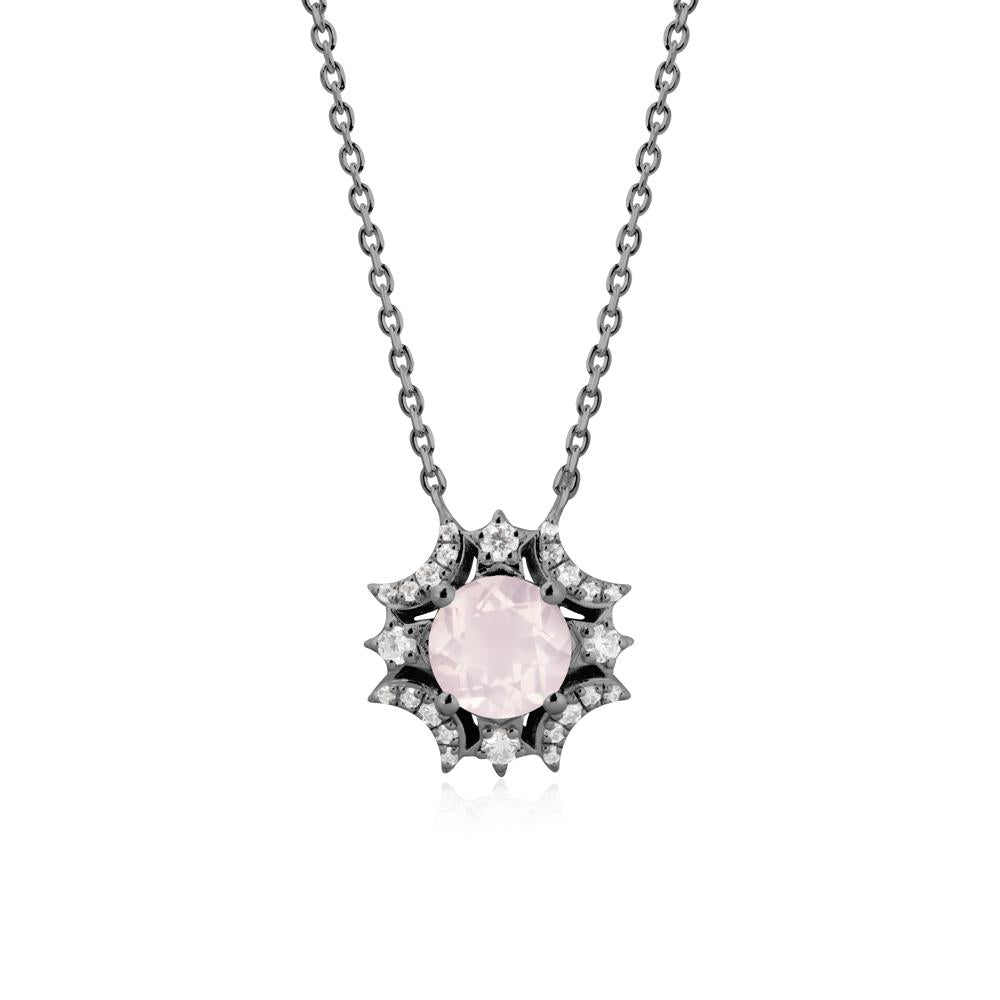 Celestial Star Rose Quartz Necklace - LUO Jewelry #metal_black finish sterling silver