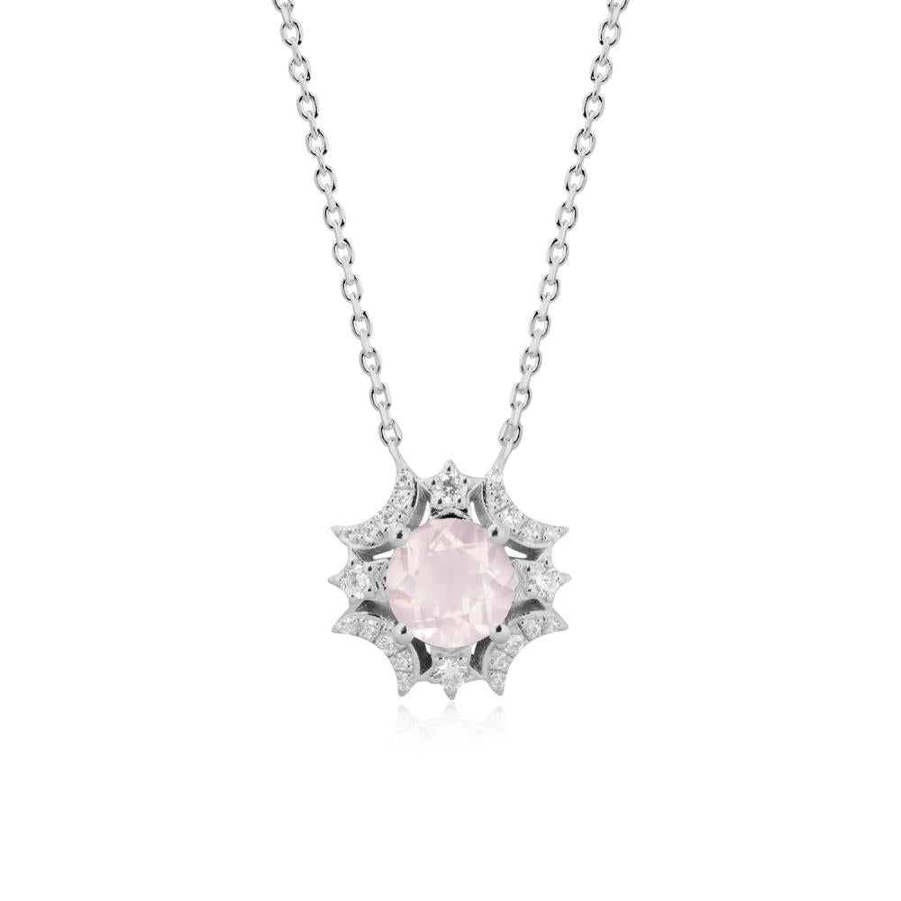 Celestial Star Rose Quartz Necklace - LUO Jewelry #metal_platinum
