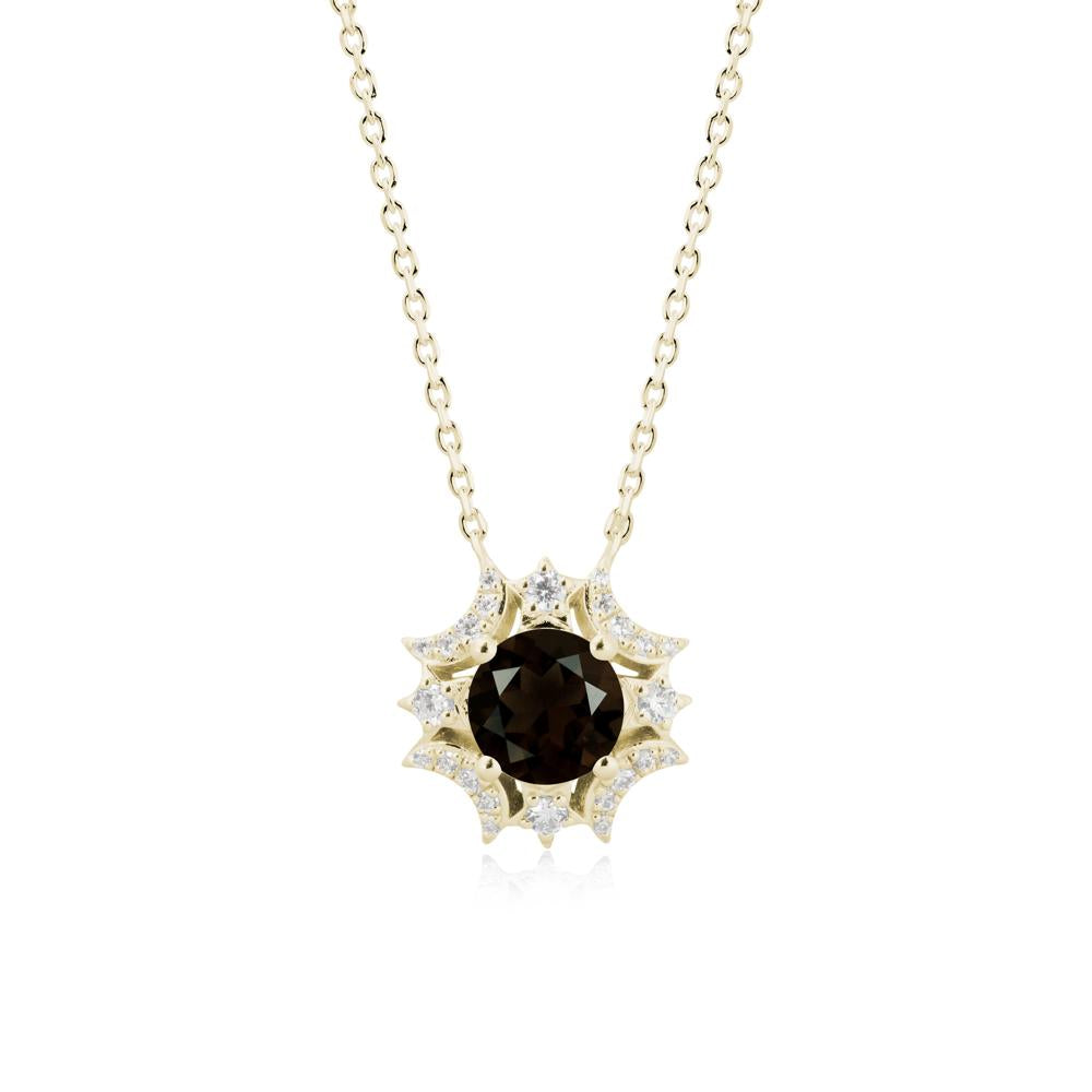Celestial Star Smoky Quartz Necklace - LUO Jewelry #metal_14k yellow gold