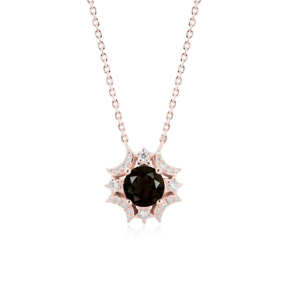 Celestial Star Smoky Quartz Necklace - LUO Jewelry #metal_18k rose gold