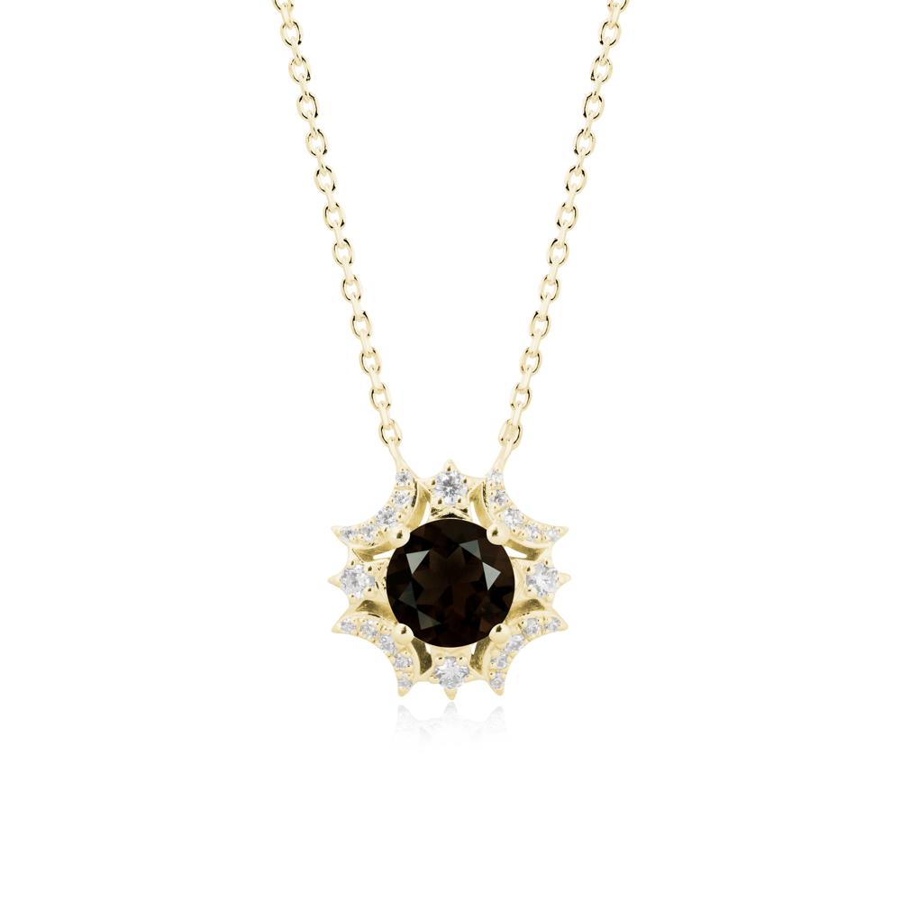 Celestial Star Smoky Quartz Necklace - LUO Jewelry #metal_18k yellow gold