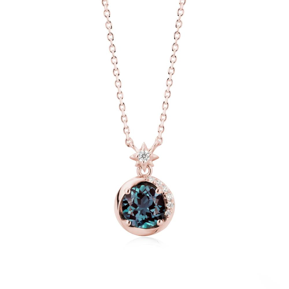 Galaxy Inspired Swirling Alexandrite Necklace - LUO Jewelry #metal_18k rose gold