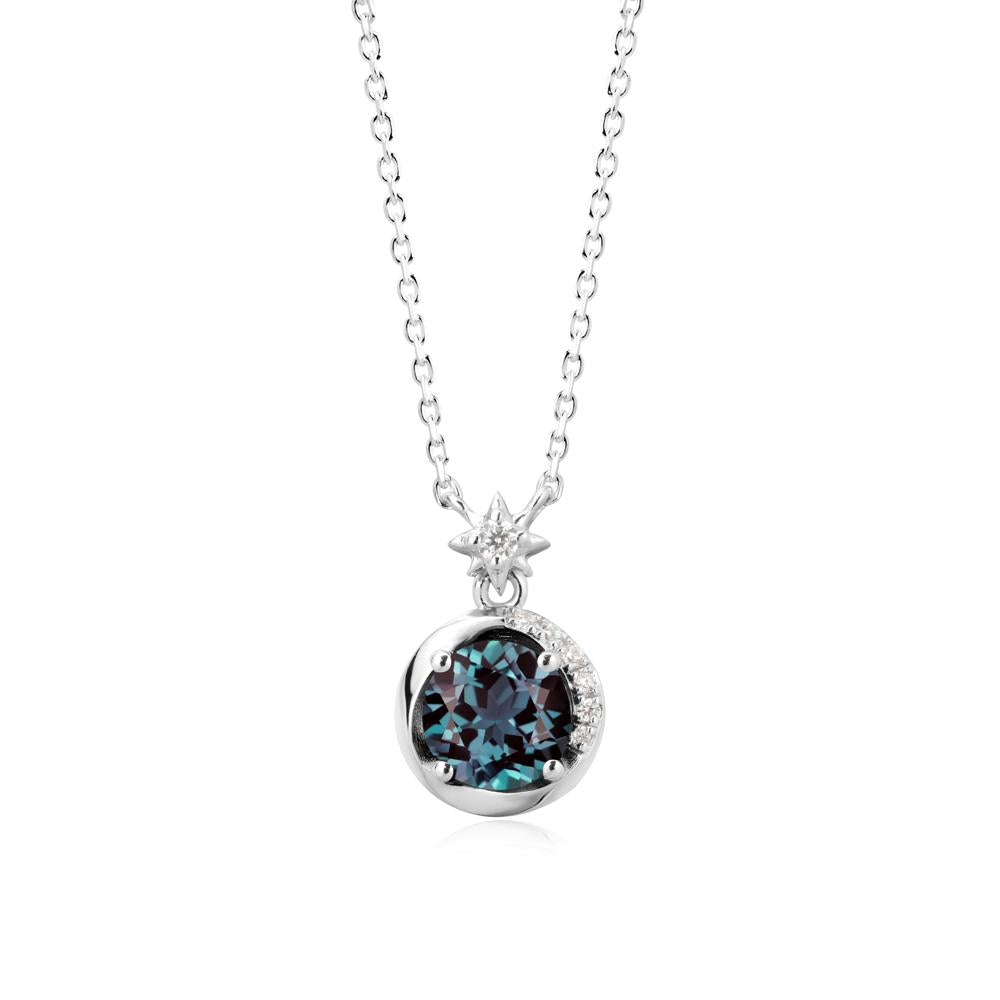 Galaxy Inspired Swirling Alexandrite Necklace - LUO Jewelry #metal_18k white gold