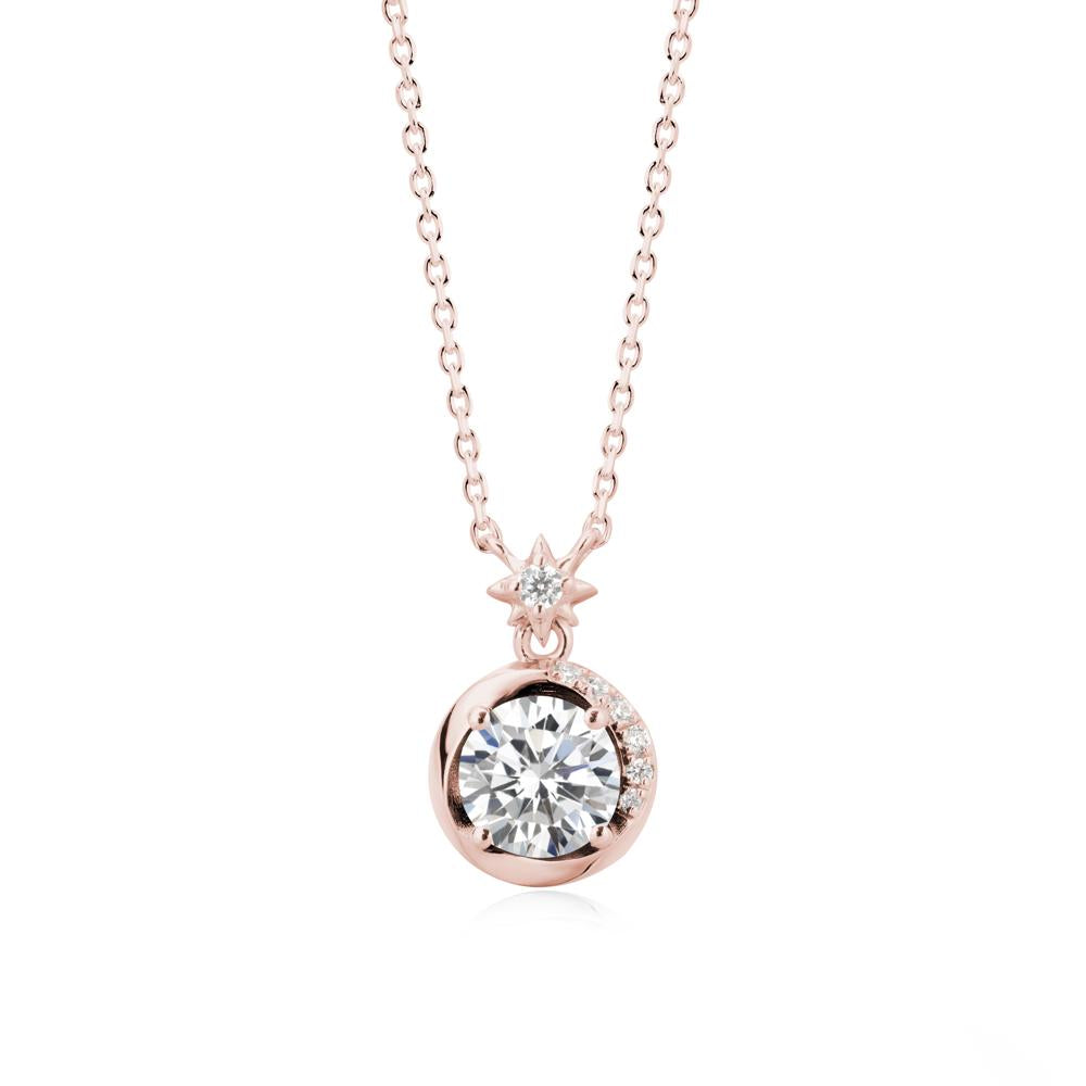 Galaxy Inspired Swirling Cubic Zirconia Necklace - LUO Jewelry #metal_18k rose gold