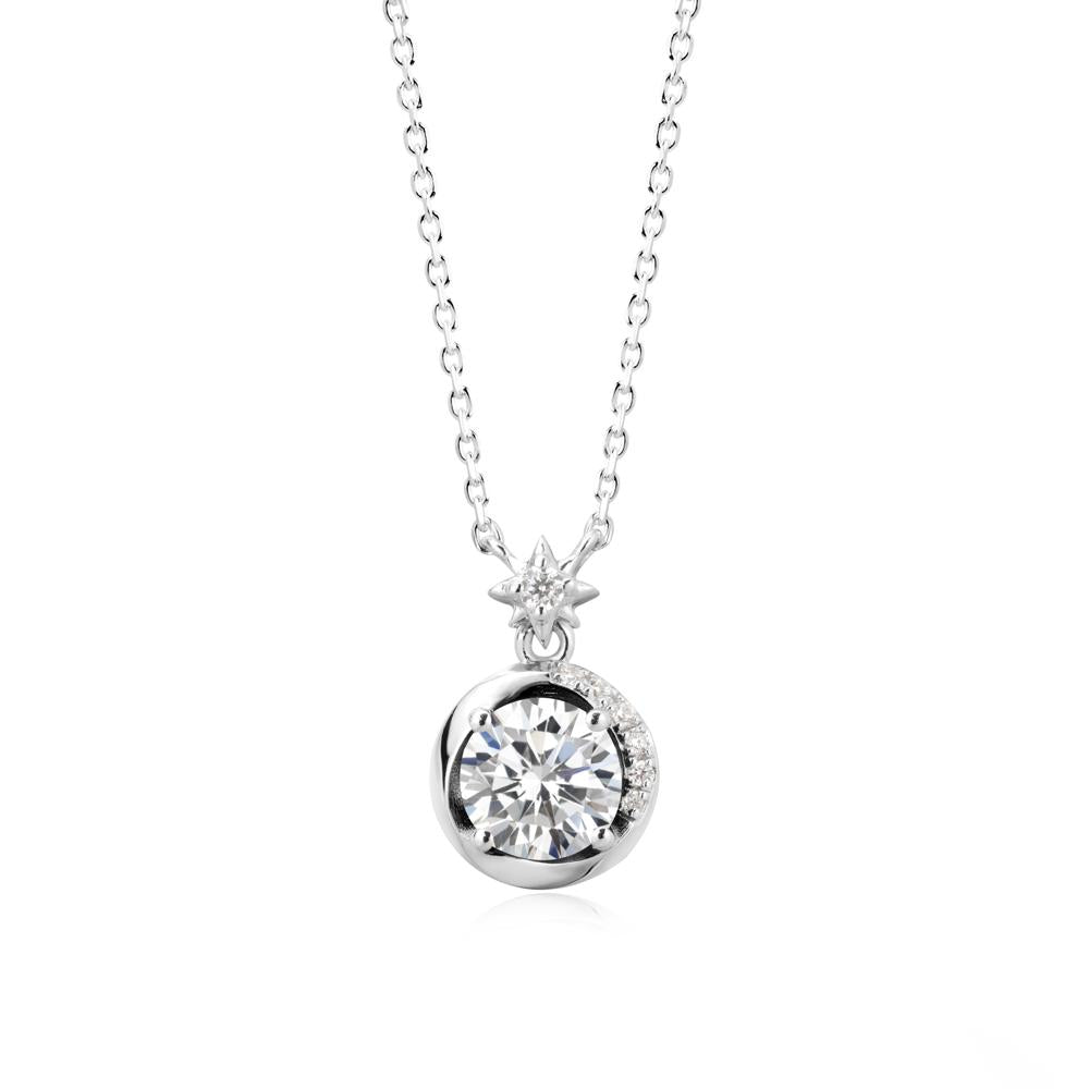 Galaxy Inspired Swirling Cubic Zirconia Necklace - LUO Jewelry #metal_sterling silver