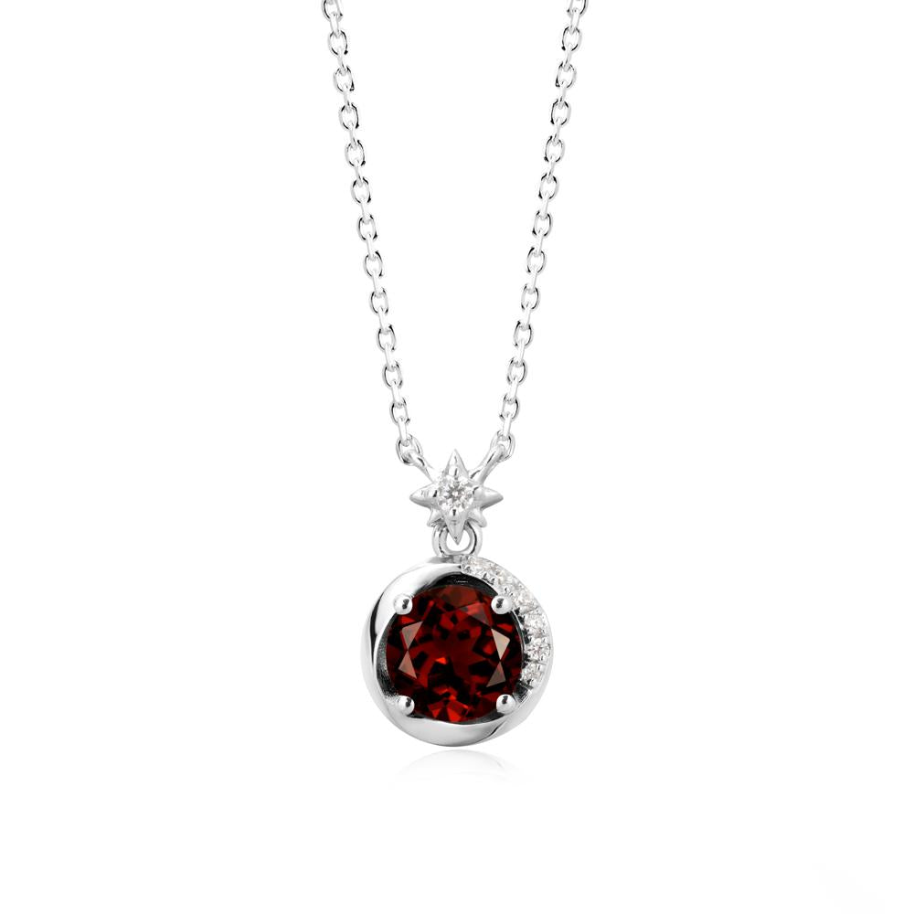 Galaxy Inspired Swirling Garnet Necklace - LUO Jewelry #metal_18k white gold