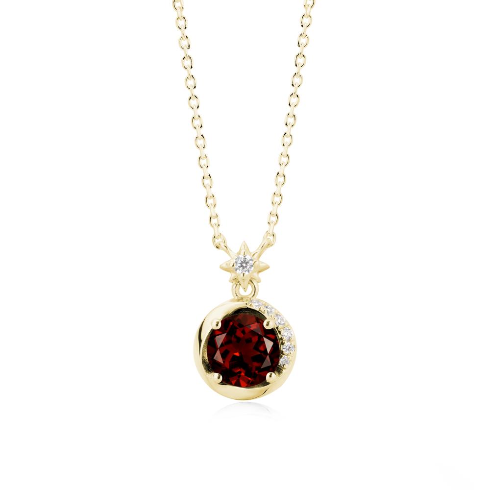Galaxy Inspired Swirling Garnet Necklace - LUO Jewelry #metal_18k yellow gold