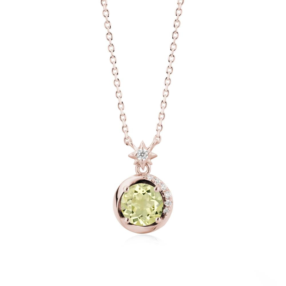 Galaxy Inspired Swirling Lemon Quartz Necklace - LUO Jewelry #metal_14k rose gold