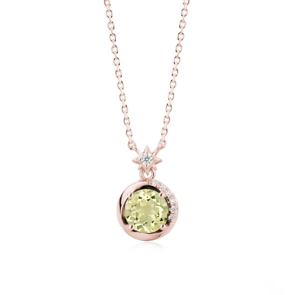 Galaxy Inspired Swirling Lemon Quartz Necklace - LUO Jewelry #metal_18k rose gold