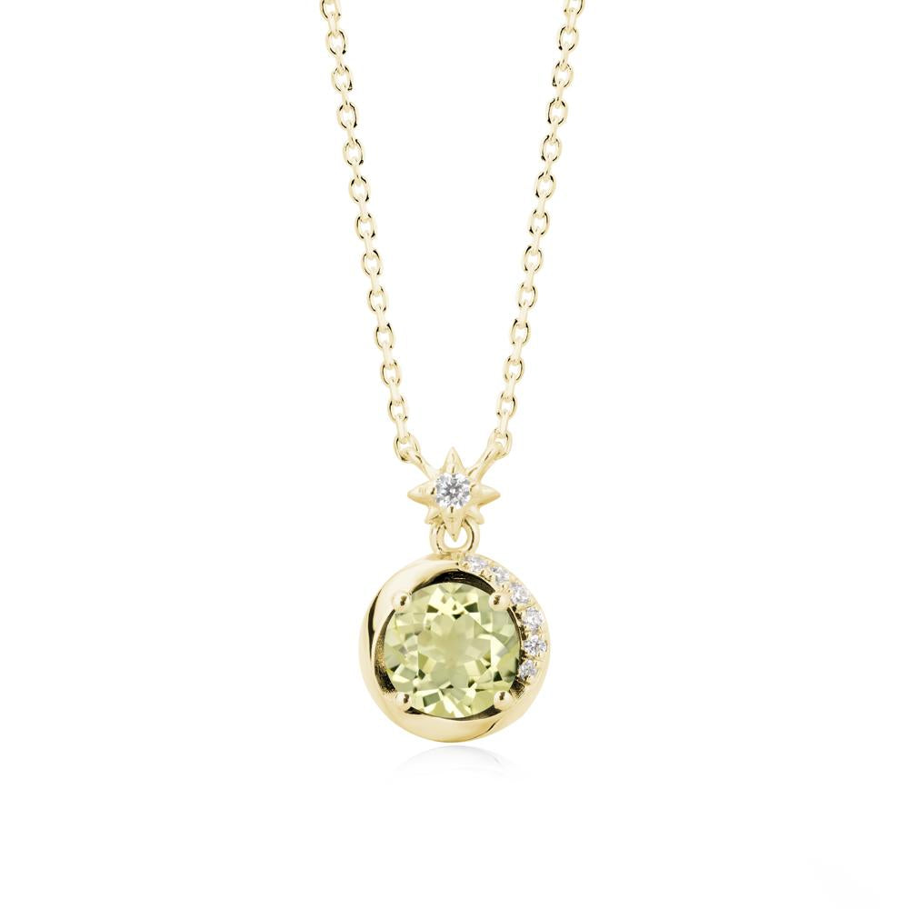 Galaxy Inspired Swirling Lemon Quartz Necklace - LUO Jewelry #metal_18k yellow gold