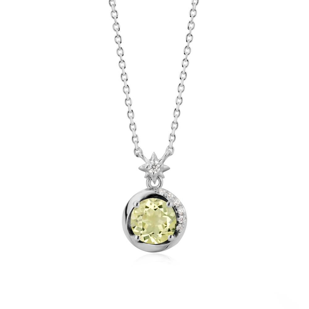 Galaxy Inspired Swirling Lemon Quartz Necklace - LUO Jewelry #metal_platinum