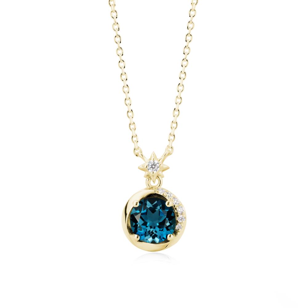 Galaxy Inspired Star London Blue Topaz Pendant Necklace - LUO Jewelry #metal_18k yellow gold