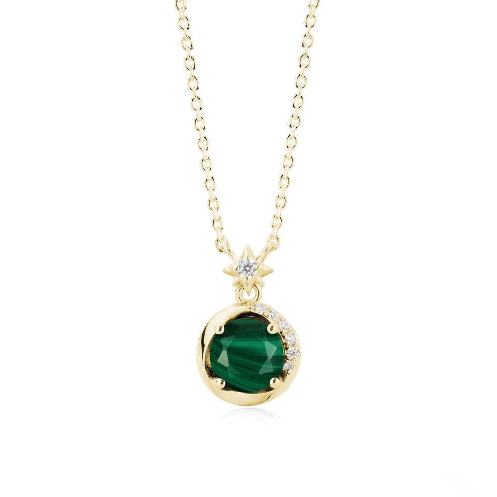 Galaxy Inspired Star Malachite Pendant Necklace - LUO Jewelry #metal_18k yellow gold