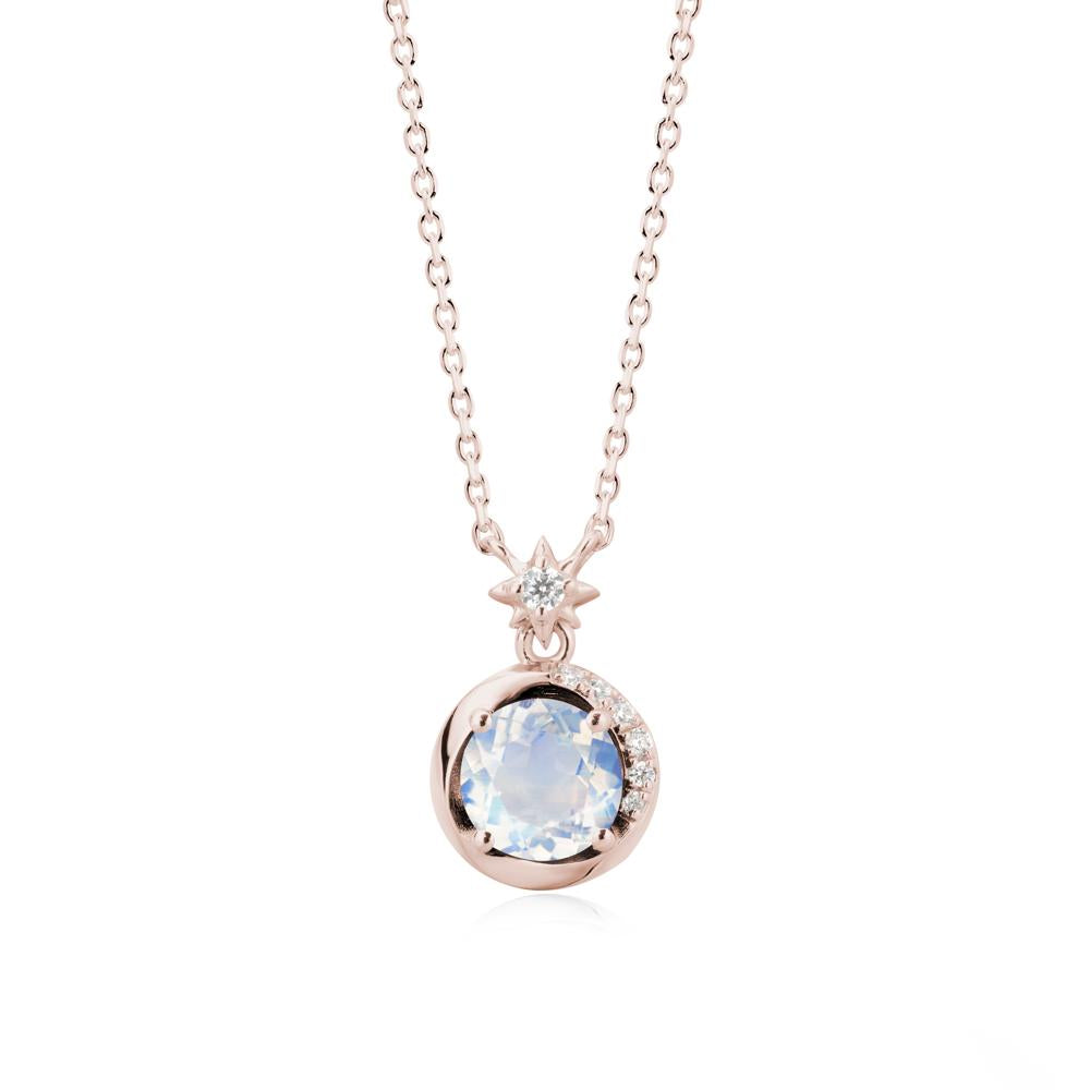 Galaxy Inspired Swirling Moonstone Necklace - LUO Jewelry #metal_14k rose gold