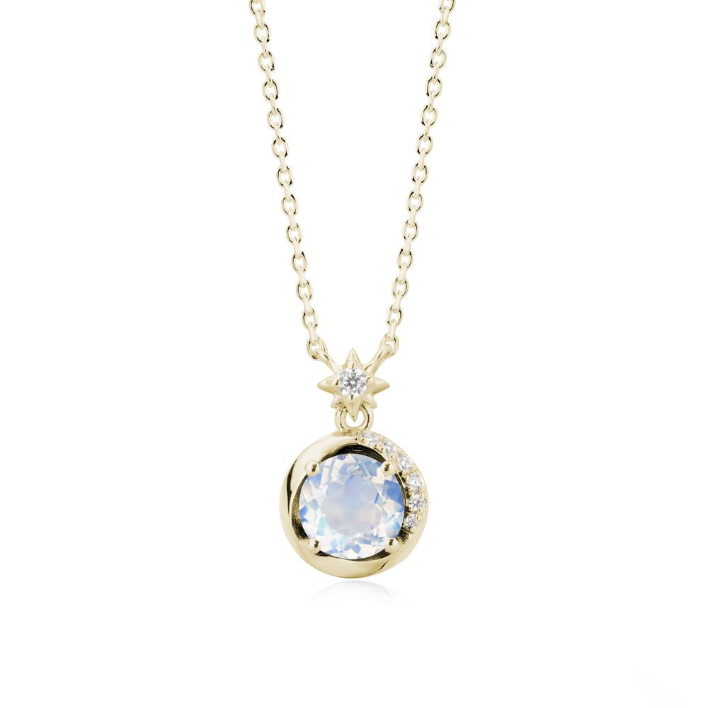 Galaxy Inspired Swirling Moonstone Necklace - LUO Jewelry #metal_14k yellow gold