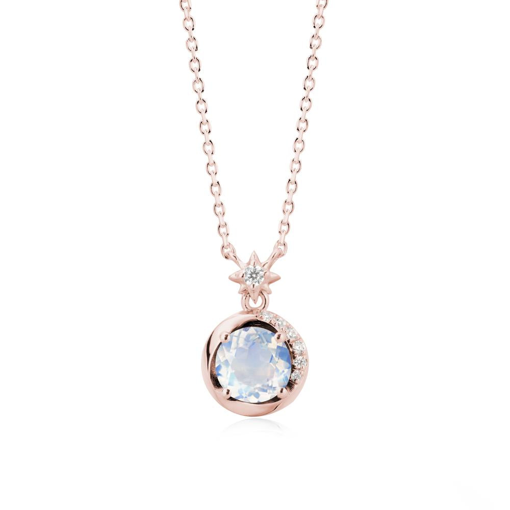 Galaxy Inspired Swirling Moonstone Necklace - LUO Jewelry #metal_18k rose gold